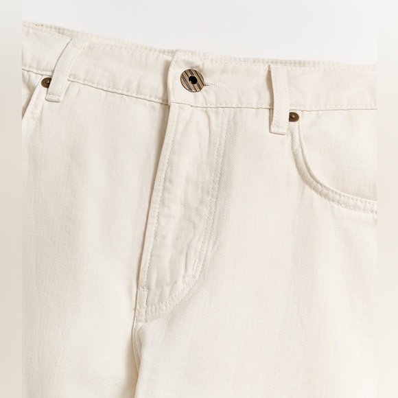 Billy Reid Cotton Linen 5 Pocket Pant, Eggshell, 33x30 - Picture 4 of 9